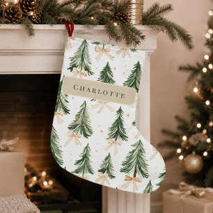 Meia De Natal Grande Papel de embrulho de árvore de Natal aquarela