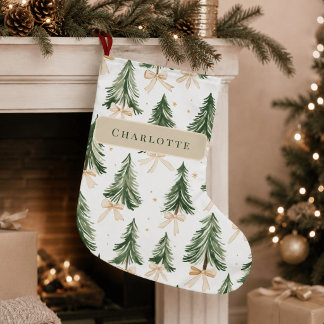 Meia De Natal Grande Papel de embrulho de árvore de Natal aquarela