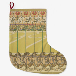 Meia De Natal Grande Papel de Parede Floral Art Nouveau Alfonse Mucha P