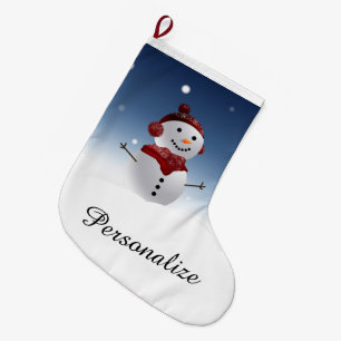 Meia De Natal Grande Parada de Natal do Snowman - Nome Personalizado