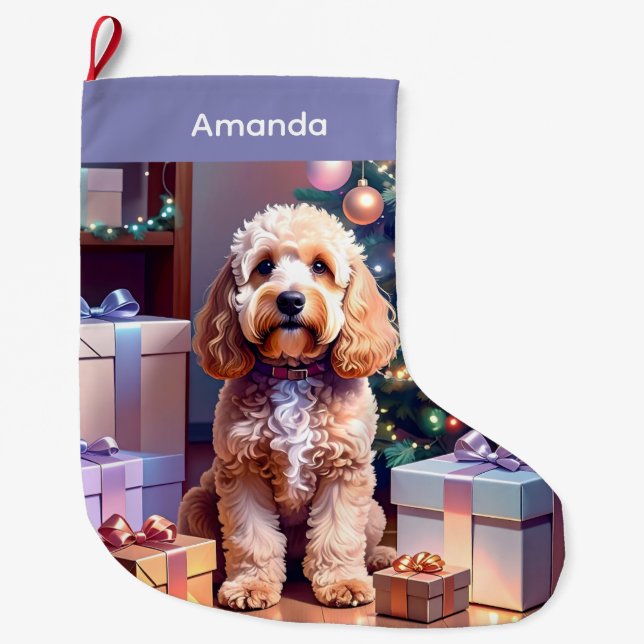 Meia De Natal Grande Parada de Natal em Cockapoo (Frente)