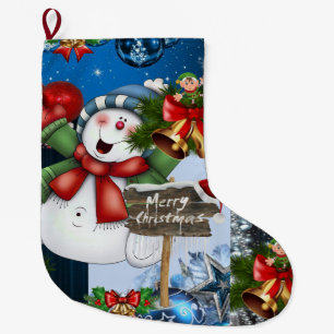 Meia De Natal Grande Parada de Natal, Feliz Snowman de Natal