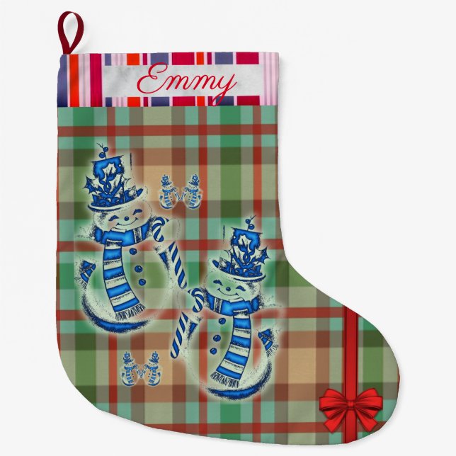 Meia De Natal Grande Parada de Natal, Pimento Vermelho Neve Amarelo Lar (Frente)