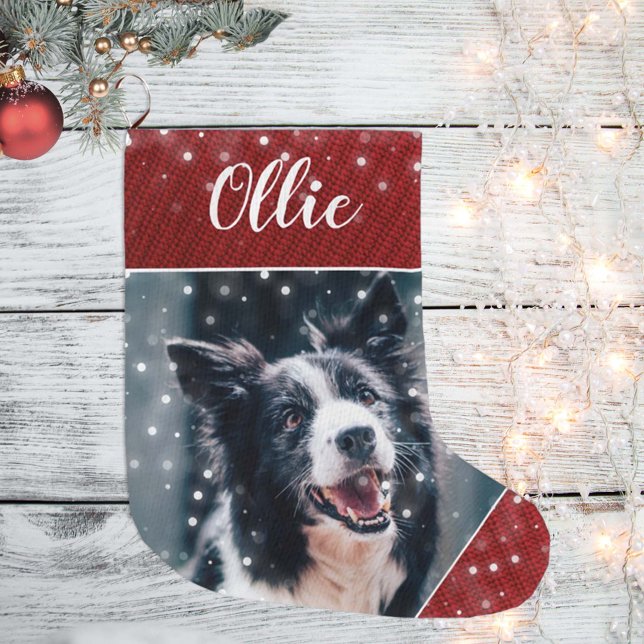 Meia De Natal Grande Paragem de Imagens Pet Personalizadas de Natal (Criador carregado)