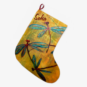 Meia De Natal Grande Paragem de Natal Personalizada de Risco de Dragonf