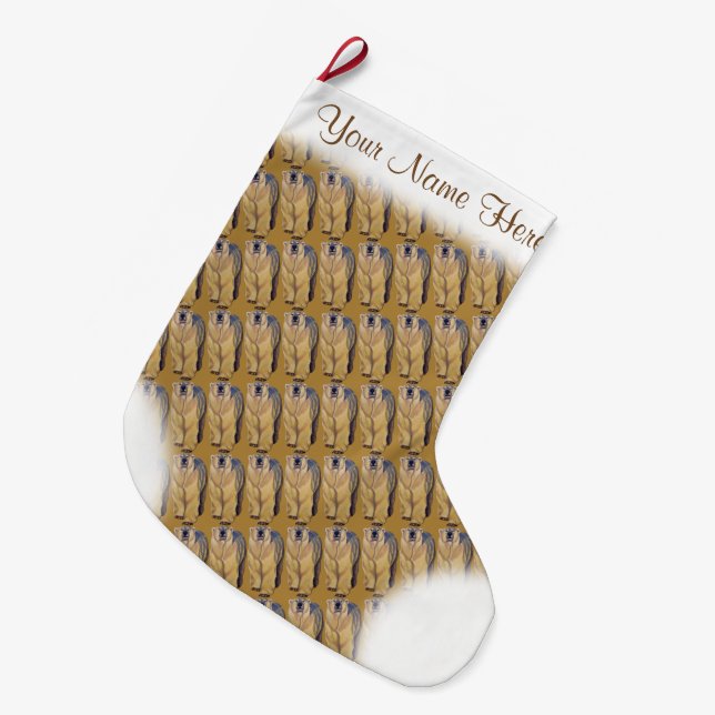 Meia De Natal Grande Paragem de Urso Polar no Urso de Natal Personaliza (Frente (Pendurada))