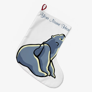 Meia De Natal Grande Paragem do Cubo do Urso Personalizado de Paragem d