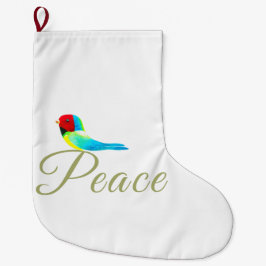 Meia De Natal Grande Pássaro de Natal Mensageiro da Paz