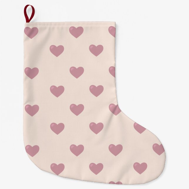 Meia De Natal Grande Pastel Love Hearts (Frente)