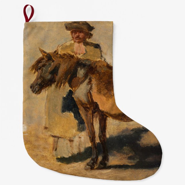 Meia De Natal Grande Pastor Com Cavalo (Equino) (Frente)