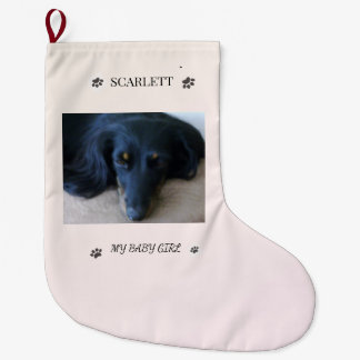 Meia De Natal Grande Paw Print Holiday Tribute Keepsake