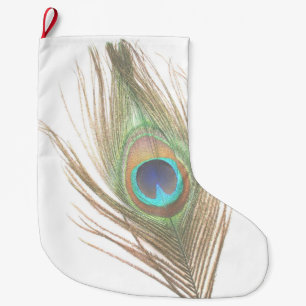 Meia De Natal Grande Peacock Feather Double