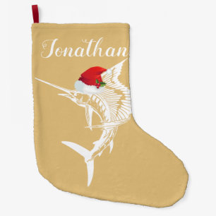 Meia De Natal Grande Peixe-vela com a capacidade de Santa Hat