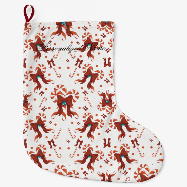 Meia De Natal Grande Peppermint Charm Christmas Stocking (Frente)