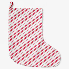 Meia De Natal Grande Peppermint Christmas Candy Cane Stripes
