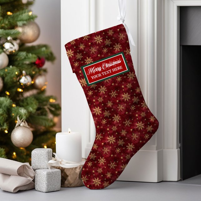 Meia De Natal Grande Personalizada Aquarela de Estoque de Natal Persona (Custom Christmas Stocking Watercolor Personalized Name)