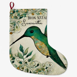 Meia De Natal Grande Personalizado Buon Natale Italiana — Hummingbird V