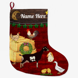 Meia De Natal Grande Personalizado - Um País de Natal La Mancha Goat