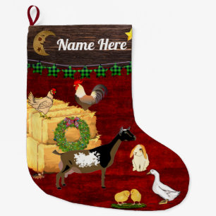 Meia De Natal Grande Personalizado - Um País Natal - Cabra Nigeriana