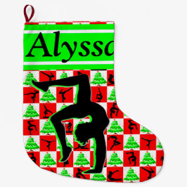 MEIA DE NATAL GRANDE PERSONALIZAR JOYFUL GYMNAST GIRL NATAL