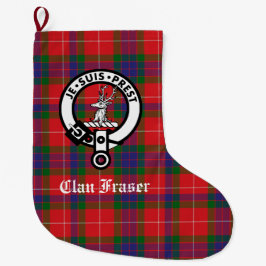 Meia De Natal Grande Personalizável para o Clan Fraser Crest e o Tartan