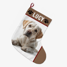 Meia De Natal Grande Personalized Dog Photo & Name | Christmas Stocking