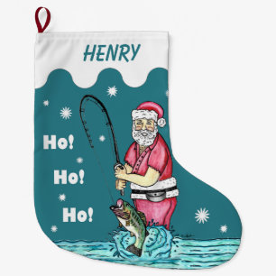Meia De Natal Grande Pesca da perda Papai Noel
