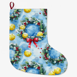 Meia De Natal Grande Pickleball Christmas themed