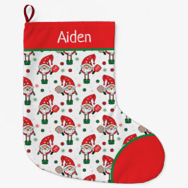 Meia De Natal Grande Pickleball Santas