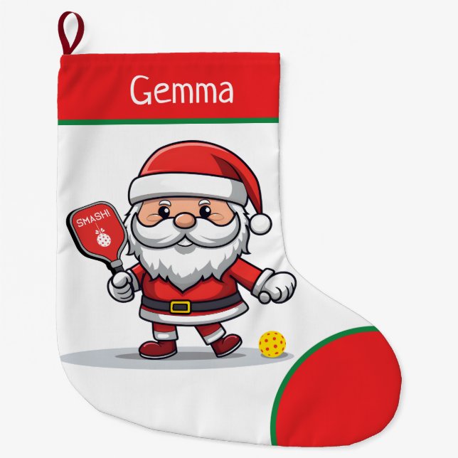 Meia De Natal Grande Pickleball Santas Grande Banho de Natal (Frente)