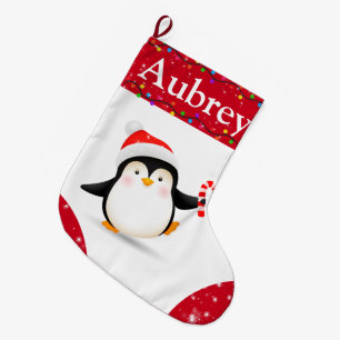 Meia De Natal Grande Pinguim Bonito - Parada de Natal