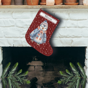 Meia De Natal Grande Pinguim escandinavo e nome