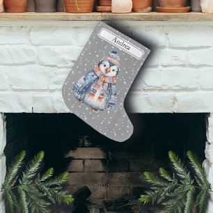 Meia De Natal Grande Pinguim escandinavo e nome