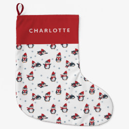 Meia De Natal Grande Pinguins Cutes Pássaros De Inverno Animais Árctico