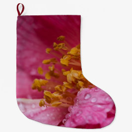 Meia De Natal Grande Pink Camellia Flower Stamens