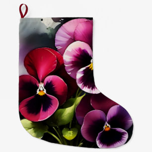 Meia De Natal Grande pintura a aquarela bonito maroon daek vermelha pan