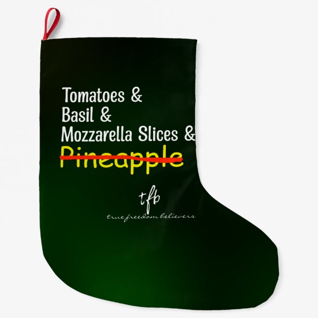 Meia De Natal Grande Pizza Margherita W/O Abacaxi (Frente)