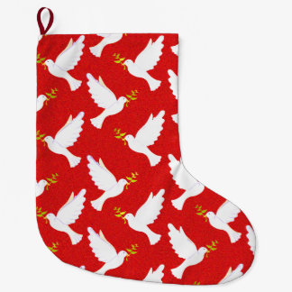 Meia De Natal Grande Pombas