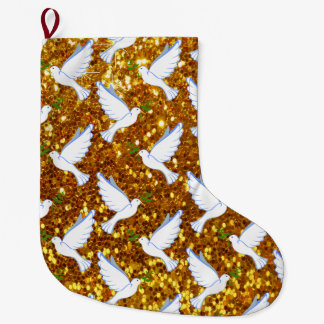 Meia De Natal Grande Pombas