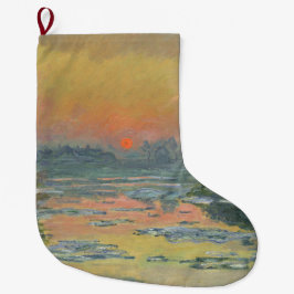 Meia De Natal Grande Pôr do sol do rio Sena no inverno (Claude Monet)