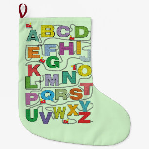 Meia De Natal Grande Poster do comboio de marechos de alfabeto