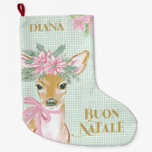 Preppy Deer & Green Gingham Buon Natale