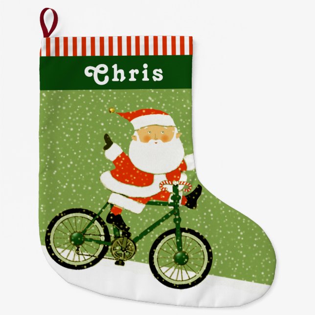 Meia De Natal Grande Presente de Feriado de Ciclismo (Frente)