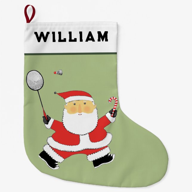 Meia De Natal Grande Presente de Férias de Badminton (Frente)