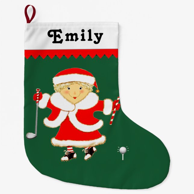 Meia De Natal Grande Presente de Férias de Golfe Personalizado (Frente)