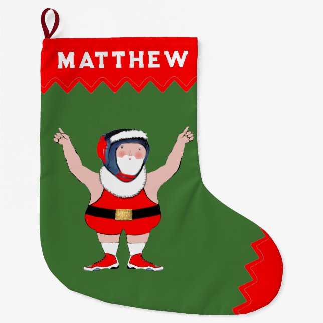 Meia De Natal Grande Presente de Férias para Lutador de Luta Livre (Frente)