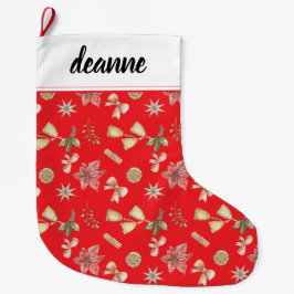 Meia De Natal Grande Primeiro Natal do Simples Elegante Baby