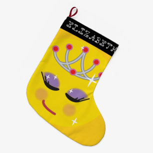 Meia De Natal Grande Princesa Sparkly Emoticon