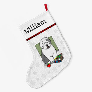 Meia De Natal Grande Professora do Colégio Velha Cão Inglês (Cinza 1)