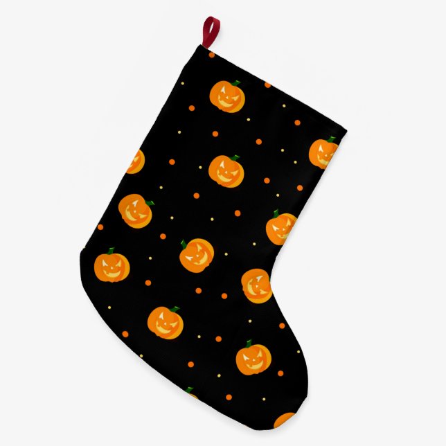Meia De Natal Grande Pumpkin Rain Stocks (Frente (Pendurada))
